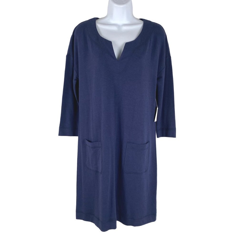 Lilly Pulitzer UPF 50+ Joyce Dress Small True Navy Blue V-Neck NWT DR-1418‎